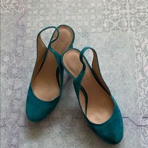 Teal Slingback Heels